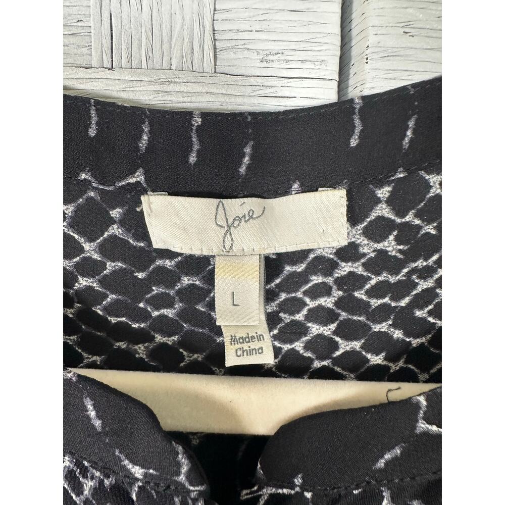 Joie women's blouse sheer‎ snake skin animal print black white dark academia - Picture 5 of 10